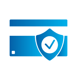 Service payment - Encrypted SSL payment - Icon in blue gradient