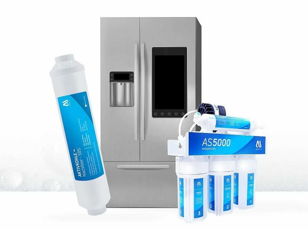 Side by Side Refrigerator Filter and AS5000 After Filter - the Freshness Filter