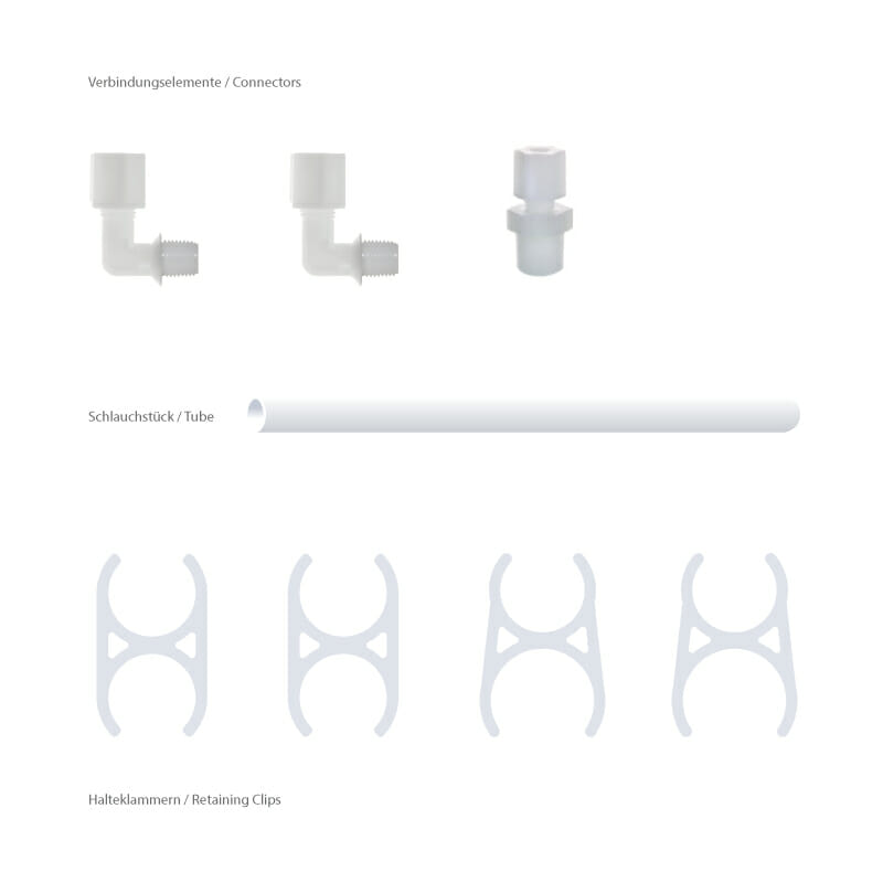 Water revitalization - connection set - hose, 3x connectors, 4x retaining clips - Suitable for AS5000 and AS5000FF by AQUASAFE
