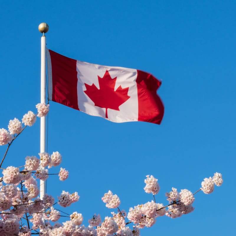 AQUASAFE 2001 in Canada - Canadian flag against blue sky