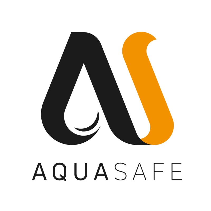 AQUASAFE Logo - neues Branding seit 2020 - schwarz orange