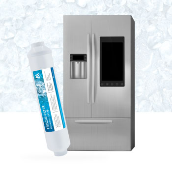 Side by Side Kühlschrankfilter von AQUASAFE vor Kühlschrank